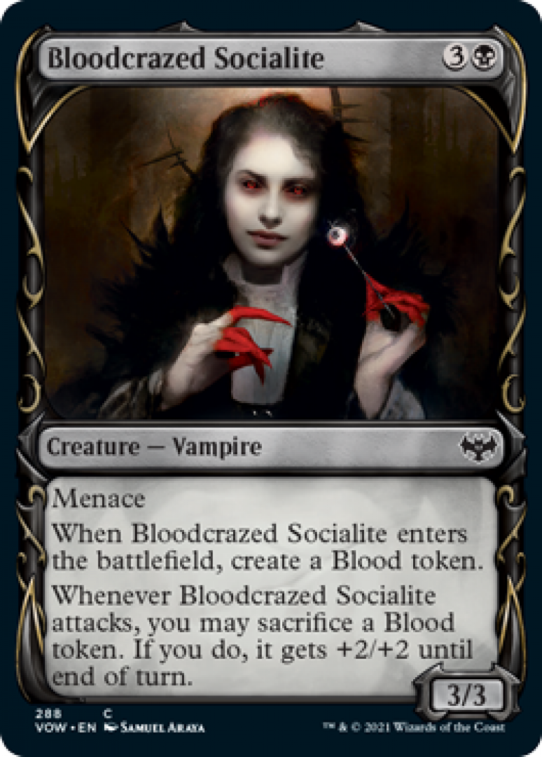Magic the Gathering : Bloodcrazed Socialite 288 (Fang Frame) Innistrad Crimson Vow Single Card