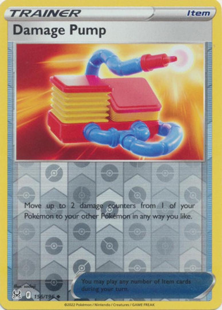 Pokemon Damage Pump 156/196 (Reverse Holo) Sword & Shield:  Lost Origin Single Card