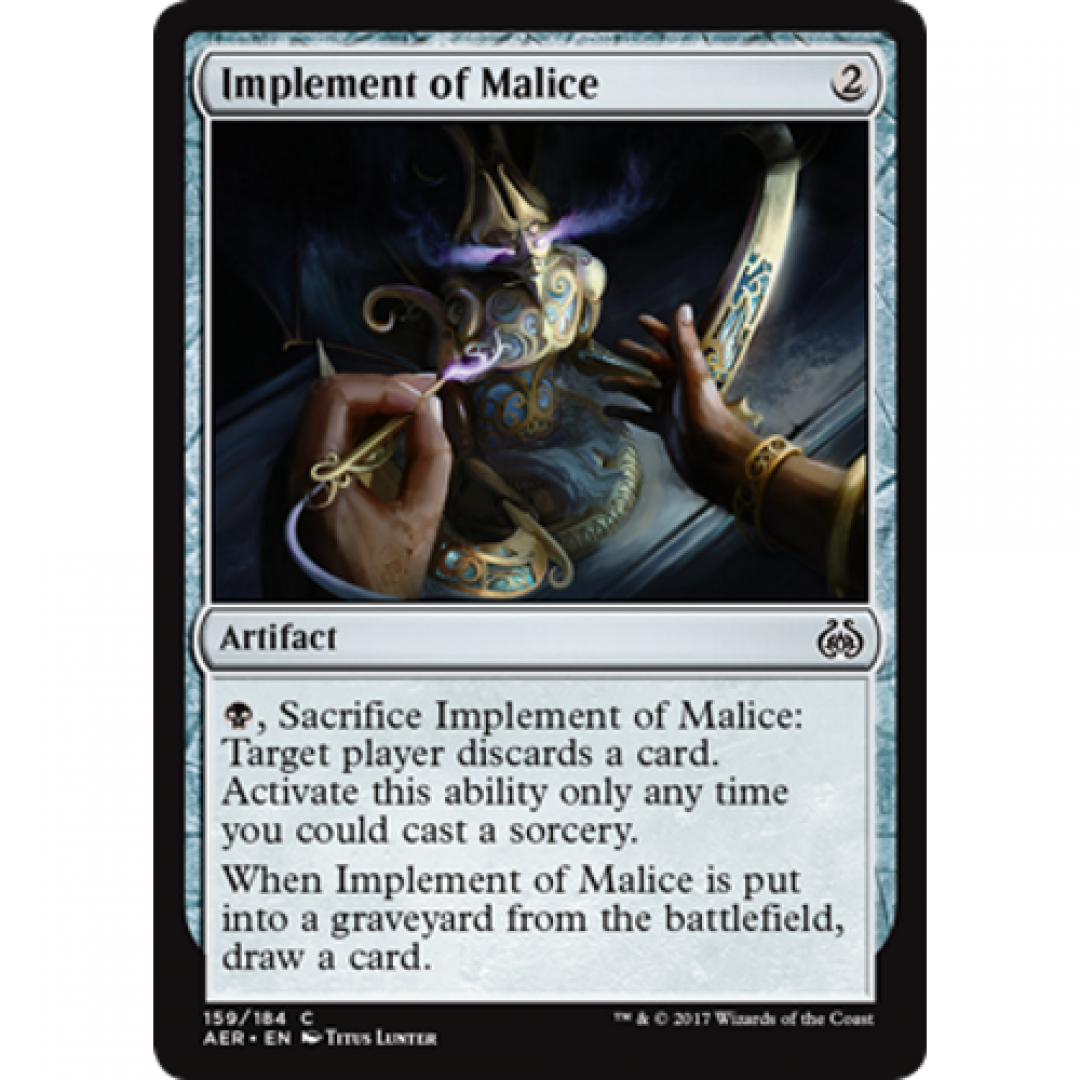 Magic the Gathering : Implement of Malice 159/184 Aether Revolt Single Card