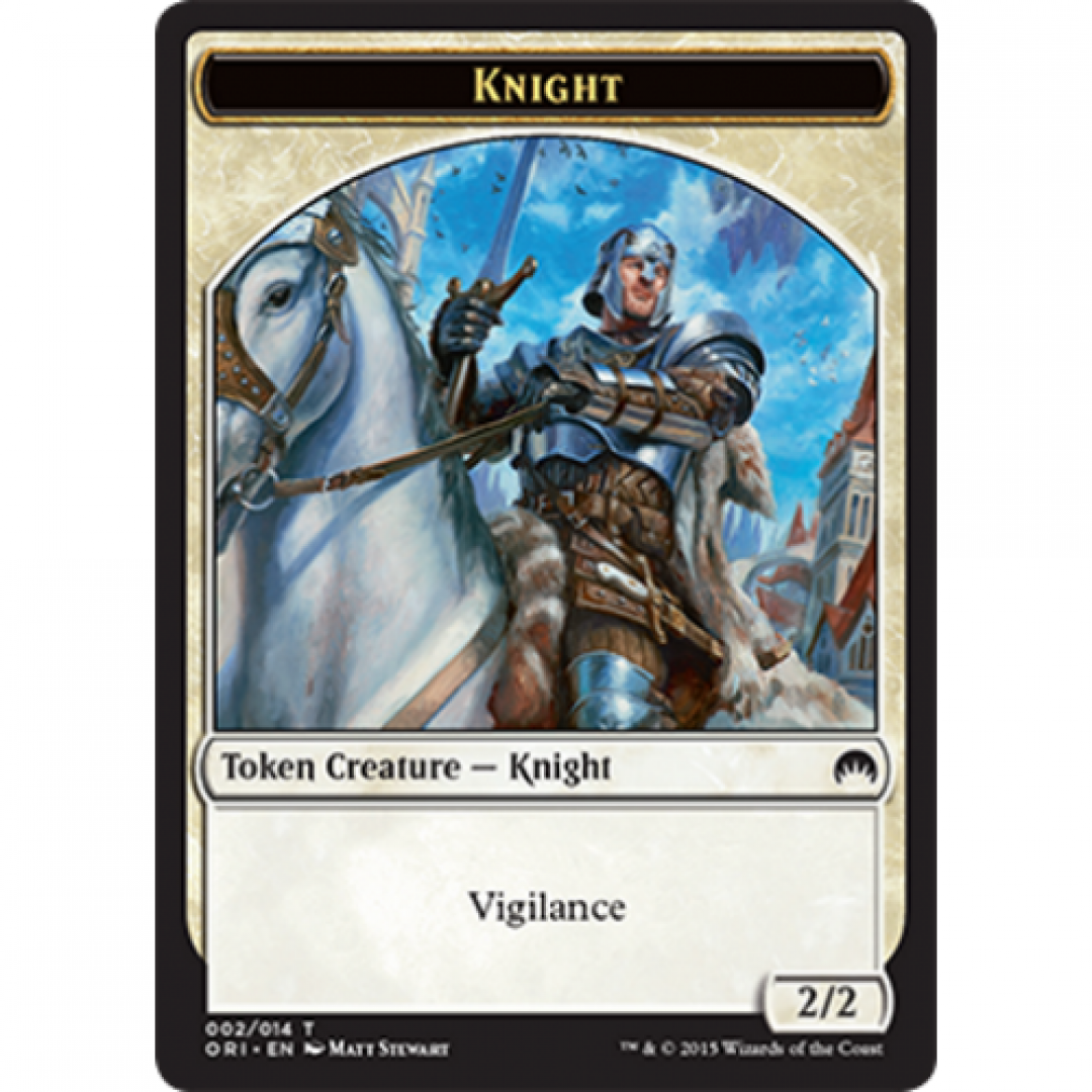 Magic the Gathering : Knight Token 002/014 Magic Origins Single Card