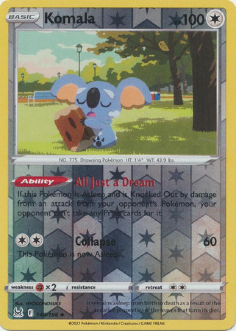 Pokemon Komala 149/196 (Reverse Holo) Sword & Shield:  Lost Origin Single Card