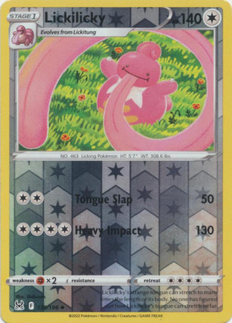 Pokemon Lickilicky 139/196 (Reverse Holo) Sword & Shield:  Lost Origin Single Card