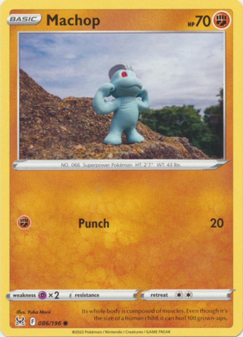 Pokemon Machop 086/196 Sword & Shield:  Lost Origin Single Card
