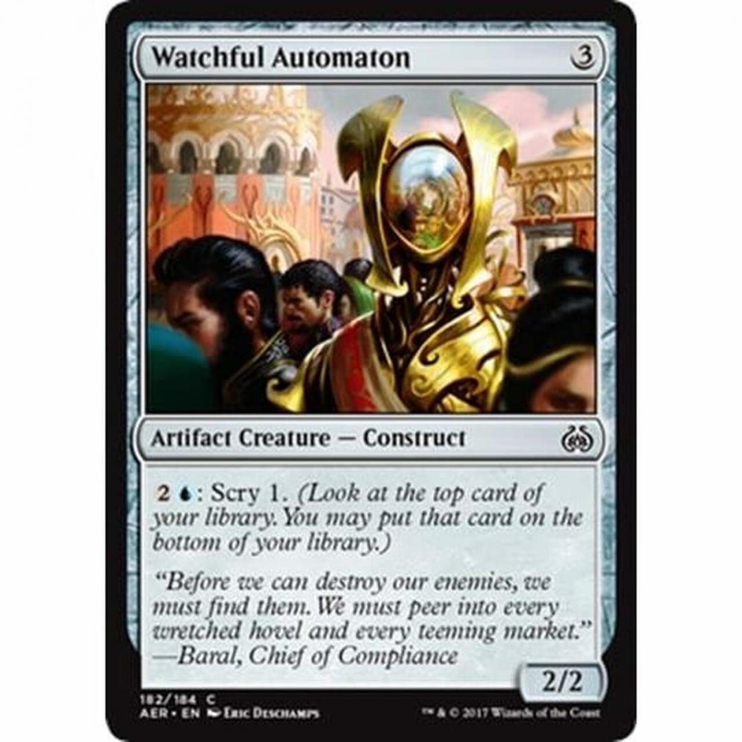 Magic the Gathering : Watchful Automaton 182/184 Aether Revolt Single Card